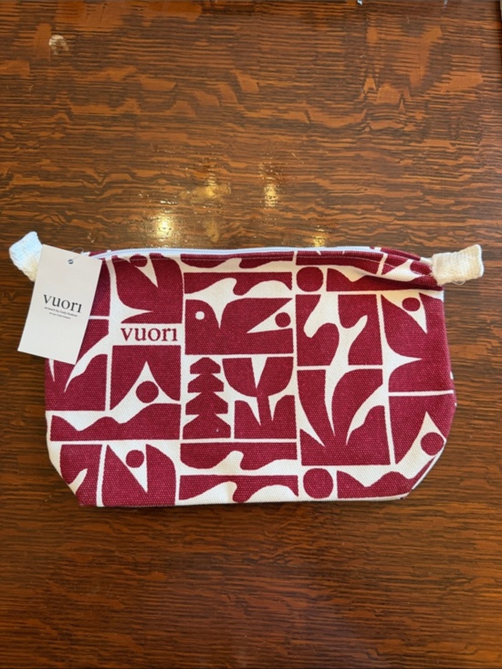 NWT Vuori Holiday 2025 Strawberry Graphic Canvas Cosmetic Pouch